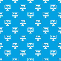 computer monitor with photo on screen pattern vector image
