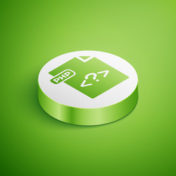 Isometric php file document download button vector