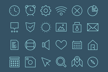 outline ui user interface technology white vector image