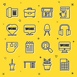 set line file document monitor with text work vector image
