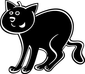 Funny Black Cat. Vector Illustration Stock Vector Image & Art - Alamy