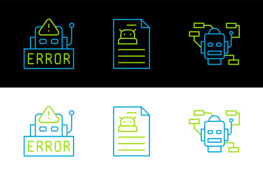 set line robot error in and technical vector image