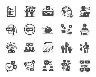 voting simple icons public election vote box vector