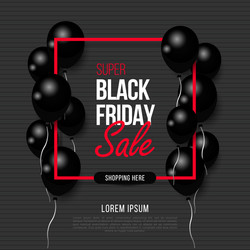 Black friday big sale air balloon creative vector