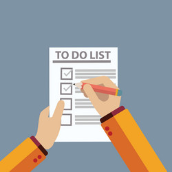 checking on to do list top view vector image