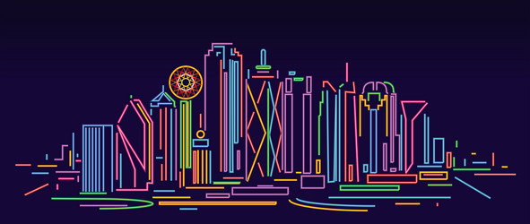 Las vegas skyline Royalty Free Vector Image - VectorStock