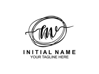 handwriting logo initial signature elegant vector