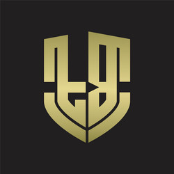 Tb logo monogram with emblem shield style design Vector Image