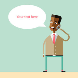 african american businessman talking on the phone vector