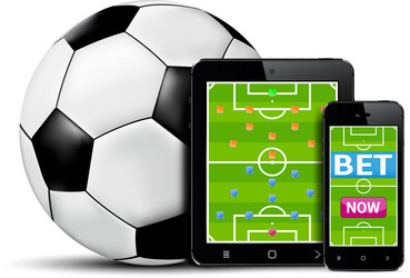 Football Betting App on Smartphone & Tablet Vector Image