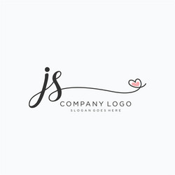 Js initial handwriting logo design vector