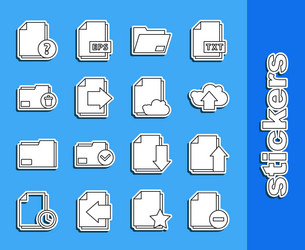 Set line document with minus upload file vector