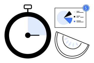 time management with data analytics and resource vector image