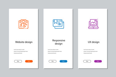 Website responsive ux design vertical cards Vector Image