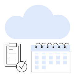 cloud integration with task checklist and calendar vector image