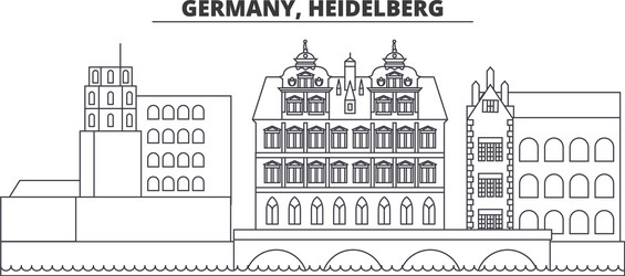 Germany heidelberg tourism landmarks city Vector Image