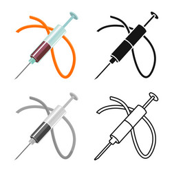 Isolated object syringe and injection symbol vector