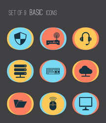 notebook icons set collection of database vector image