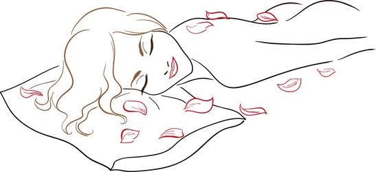 Series spa salon massage woman with rose petals vector