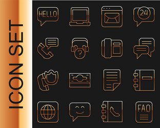 set line faq information notebook speech bubble vector image