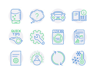 Technology icons set included icon as instruction vector