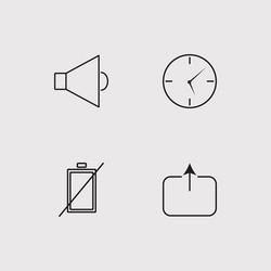 Web simple linear icons set outlined vector