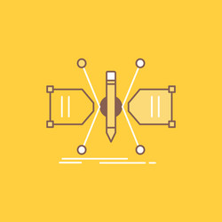 architect constructing grid sketch structure flat vector image