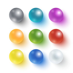 Collection of colorful glossy spheres vector