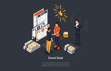 good successful business deal profitable vector