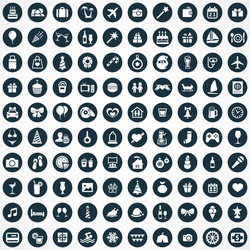 holiday 100 icons universal set for web and ui vector image