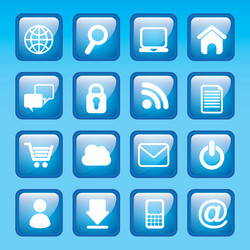 Internet icons over blue background vector