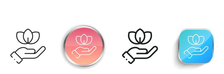 leaves icon thin linear regular and button style vector image