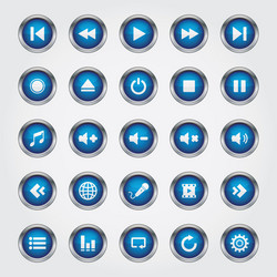 Media button blue vector