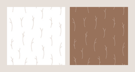 set of two seamless patterns with apricot branches vector image