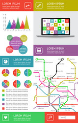 Ui infographics and web elements vector