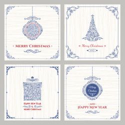 vertical christmas holiday cards set winter vector