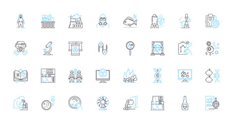 artificial science linear icons set robotics vector image