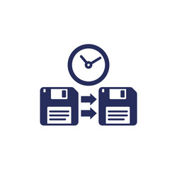 Backup time icon with floppy disks vector