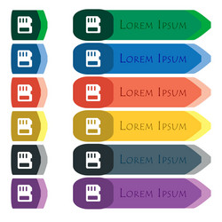 Compact memory card icon sign set of colorful vector