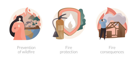 Firefighting service abstract concept vector