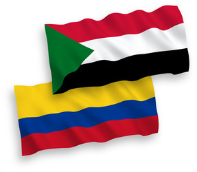 flags sudan and colombia on a white background Vector Image