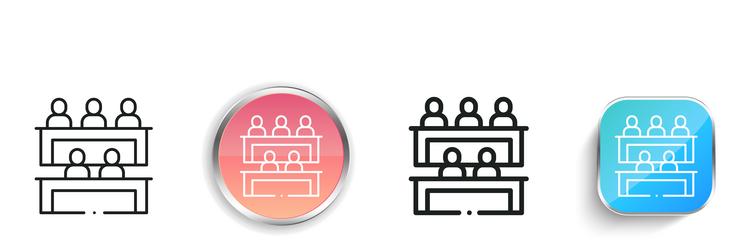 lecture icon thin linear regular and button style vector image