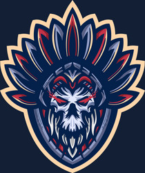 Native American Skull Logo Vector Image