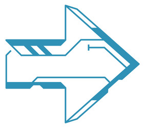 futuristic ui arrow hud game cursor vector image