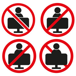 prohibited computer use icons no user vector image