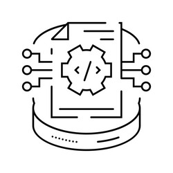 Schema development database line icon vector