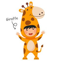 Cute Child in Giraffe Costume Vector Image