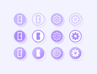 Fitness tracker app settings buttons ui elements vector