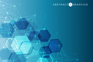 geometric abstract background with connected line vector image