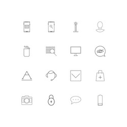 interface linear thin icons set outlined simple vector image